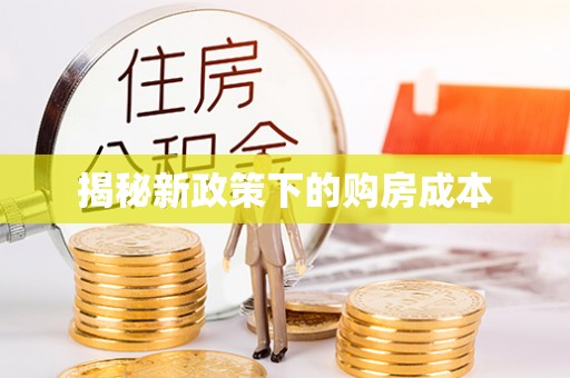 山丹揭秘新政策下的购房成本